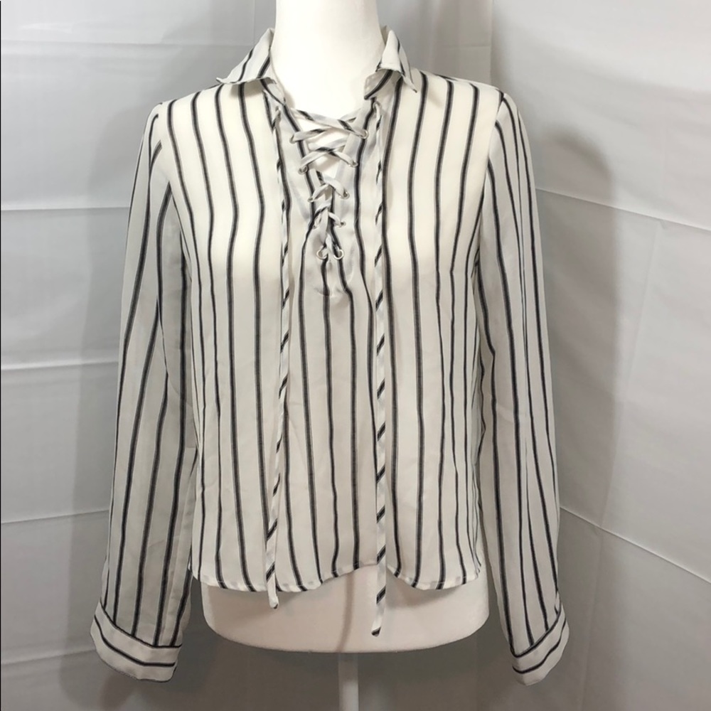 Paper Crane Lace Up Blouse